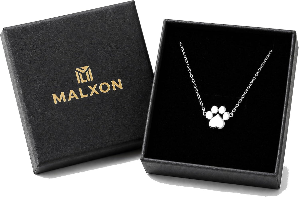MALXON Edelstahl Pfotenabdruck Armband in Silber, Produktansicht