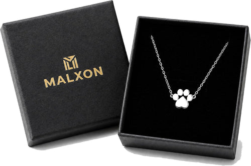 MALXON Edelstahl Pfotenabdruck Armband in Silber, Produktansicht