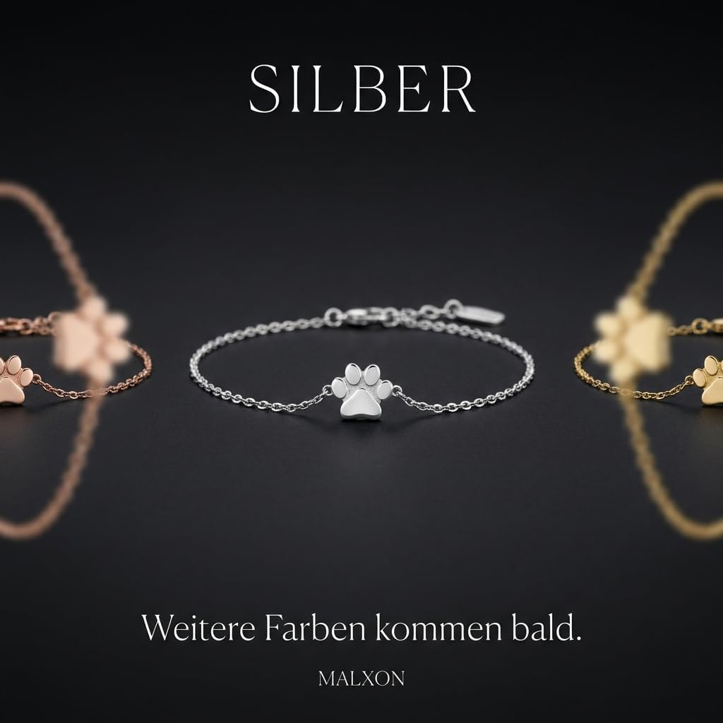 Pfotenabdruck Armband von MALXON, verstellbar 15 bis 20 cm