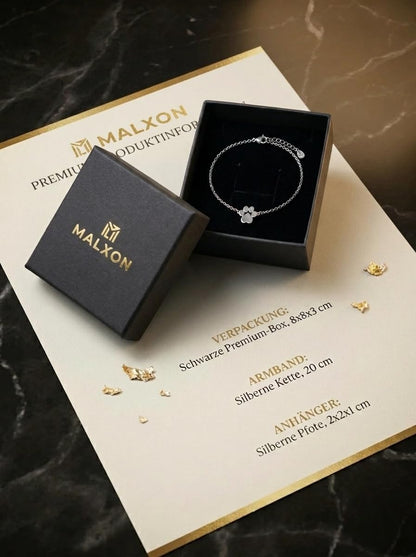 MALXON Pfotenabdruck Armband aus Edelstahl in Silber