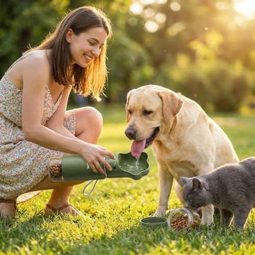 MALXON 3-in-1 Trinkflasche Hund: Details und Verschluss