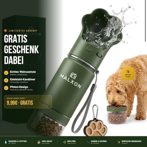 MALXON Trinkflasche Hund im Einsatz beim Spaziergang